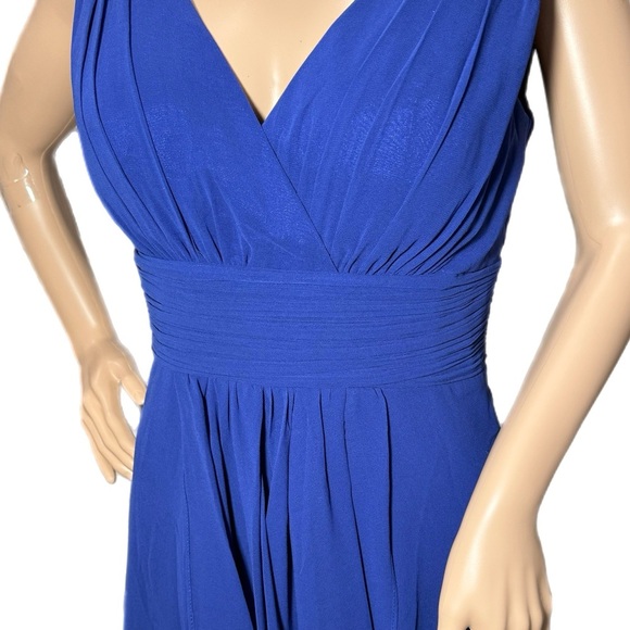 New Ever Pretty Women's Sleeveless Dress V Neck Chiffon Sz 6 Mini Cocktail Blue - Picture 4 of 10